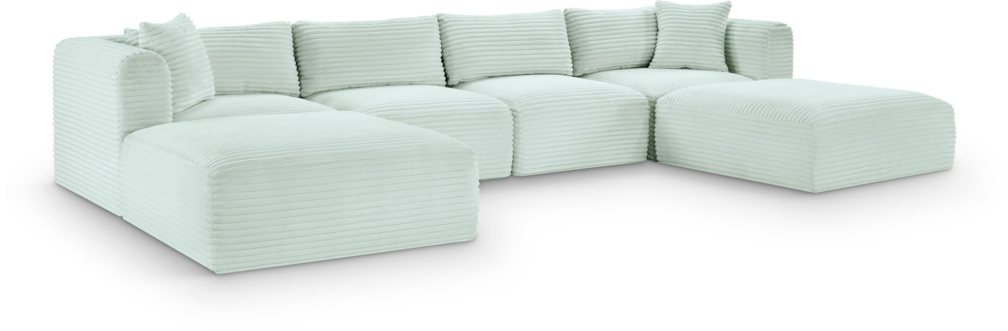 Shaggy - 6 Piece Modular Sectional With 2 Ottomans