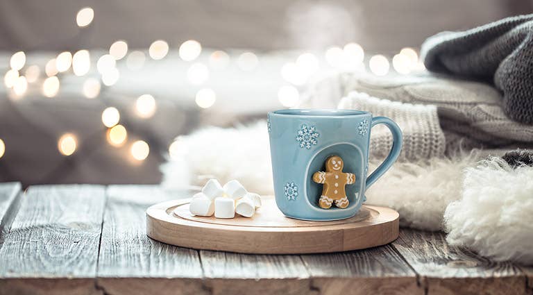 Snowflake Mug with Holiday Characters