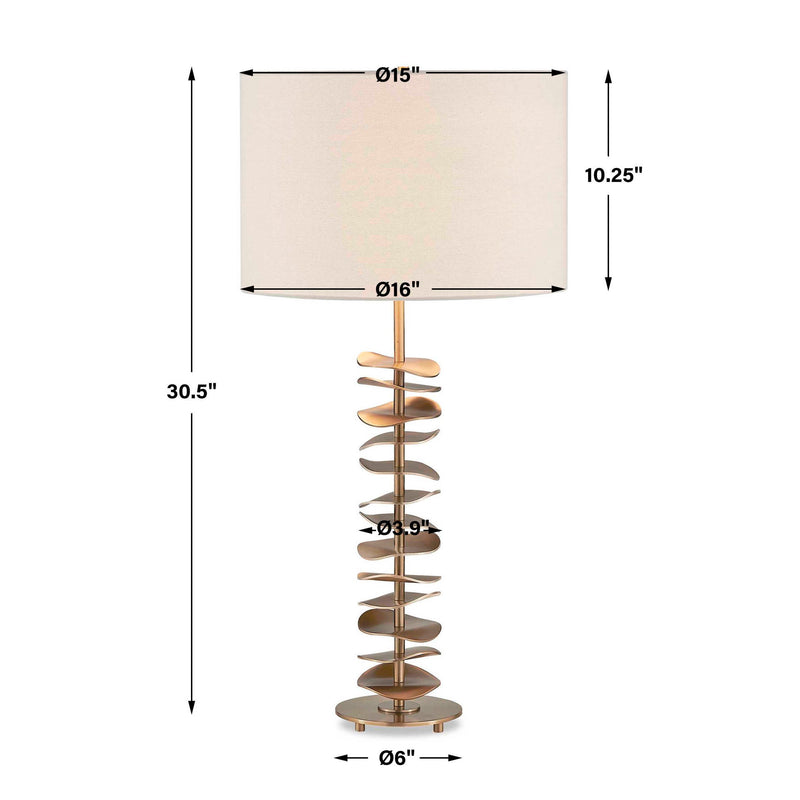 Akoa - Metal Disc Table Lamp - Brass,Gold