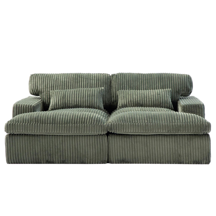 Double Chaise Lounge Chair, Oversized Upholstered Sleeper Cloud Couch