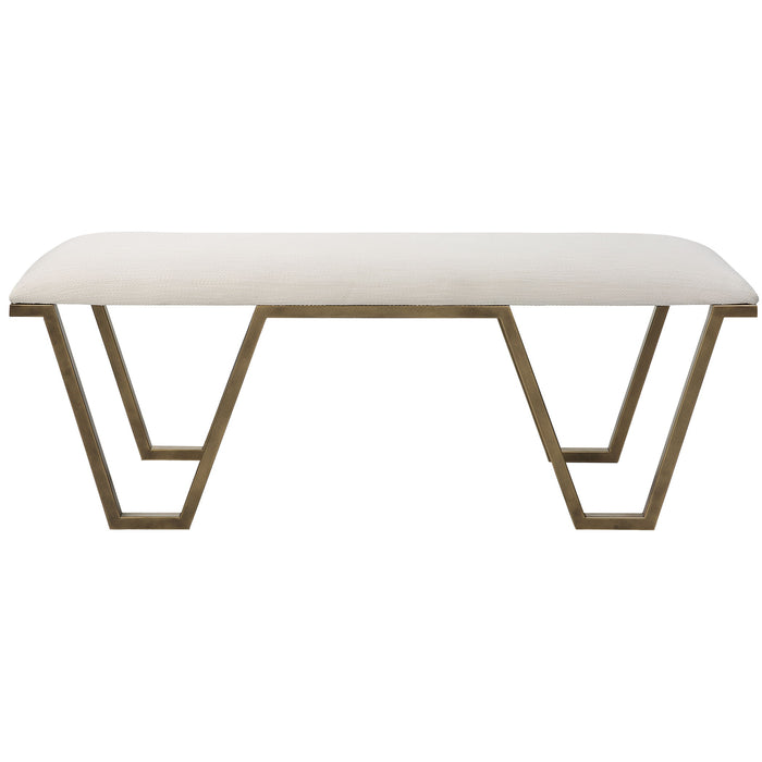 Farrah - Geometric Bench - White