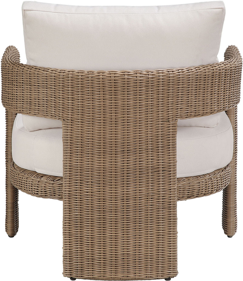 Sandbay - Olefin Water Resistant Fabric And Wicker Outdoor Patio Accent Chair