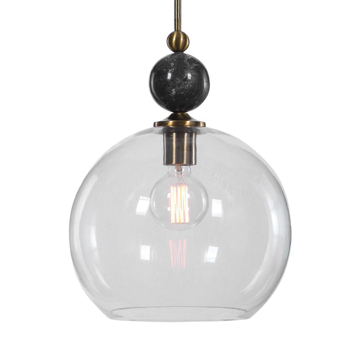 Mendota - 1 Light Glass Pendant - Pearl Silver