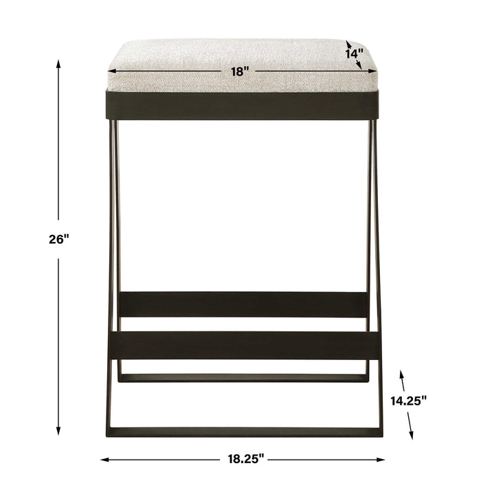 Hover - Iron Counter Stool - Black