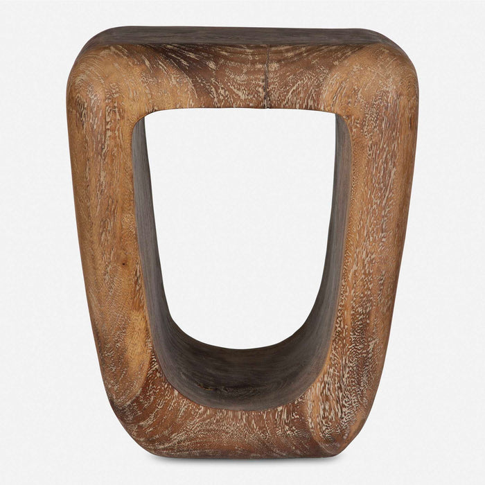 Loophole - Bleached Wash Accent Stool - Dark Brown