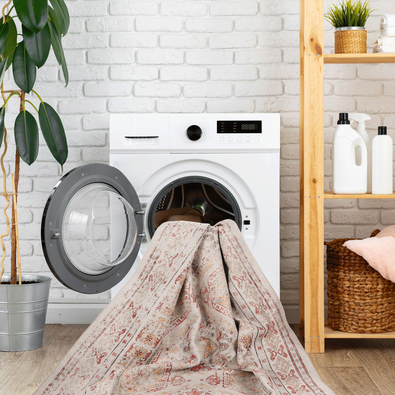Maval - 6' X 9' Washable Area Rug - Beige