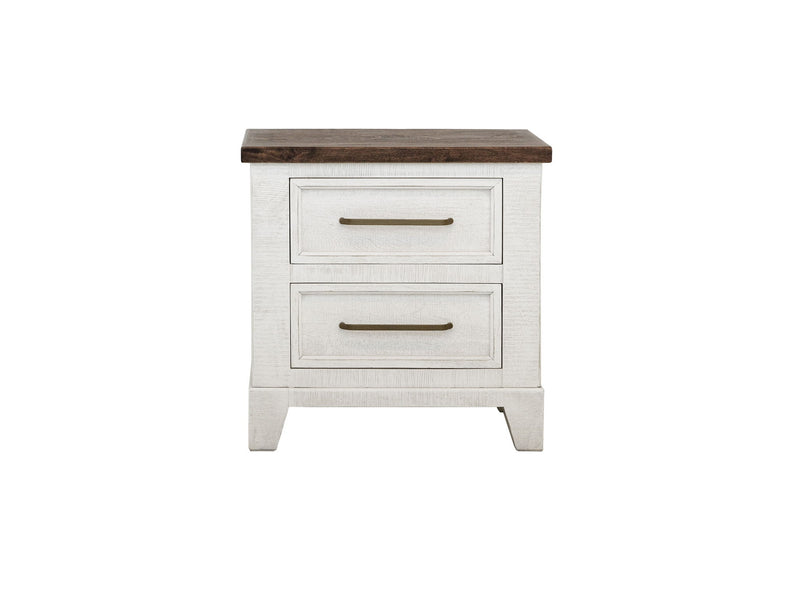 Stoa - 2 Drawer Nightstand - White / Brown