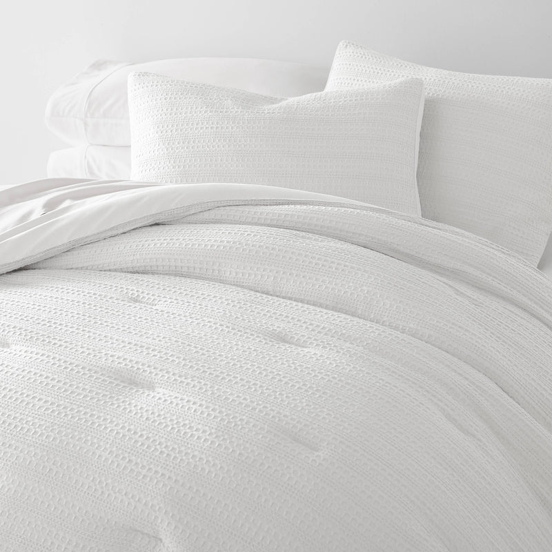 Waffle Textured 3 Piece Down Alternative Comforter Set