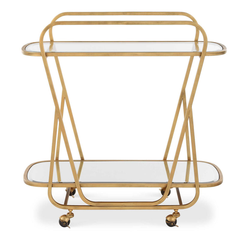 Swain - Brass Serving Cart