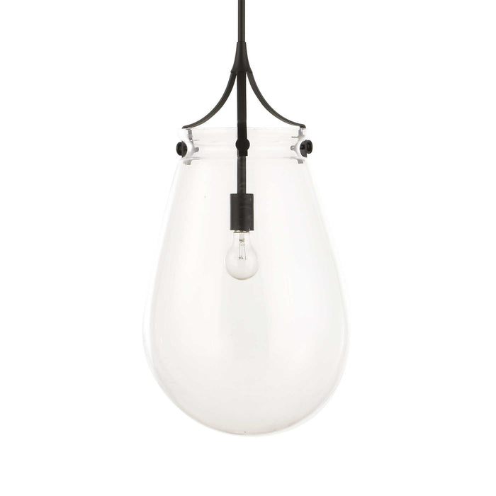 Dewdrop - 1 Light Glass Shade Pendant - Black