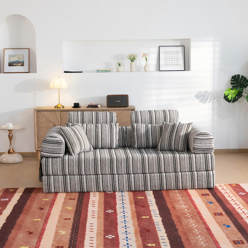 Convertible Sleeper Sofa Bed With High Density Compressed Sponge, Upholstered Couch For Living Room