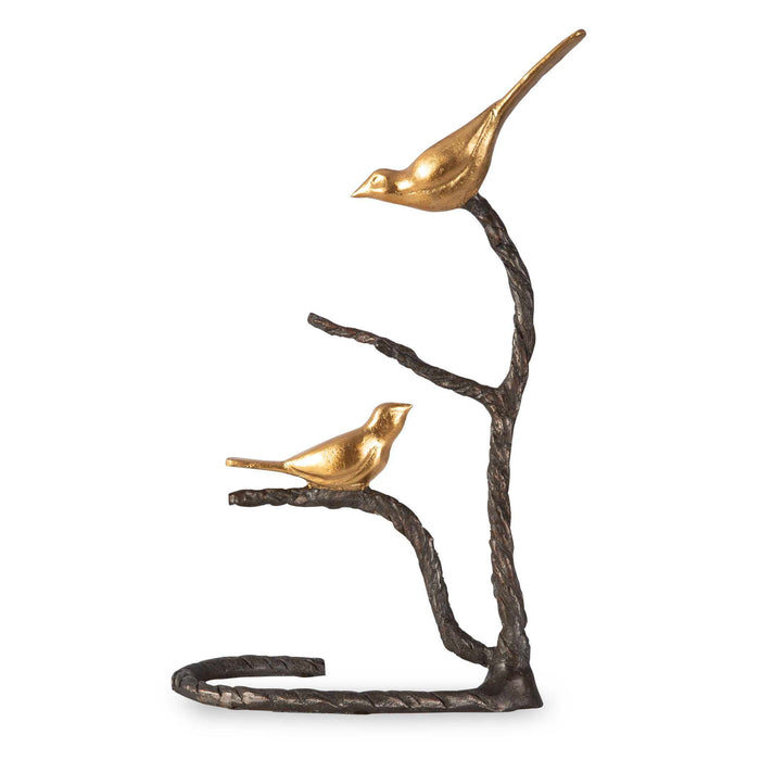 Birds On A Limb - Sculpture - Black & Gold