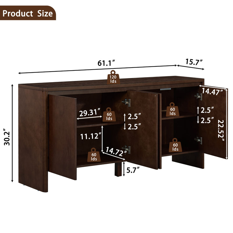 Sideboard Buffet Cabinet With Adjustable Shelves
