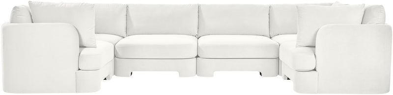 Hammond - Velvet Performance Fabric Upholstered 6 Piece U-Shaped Sectional