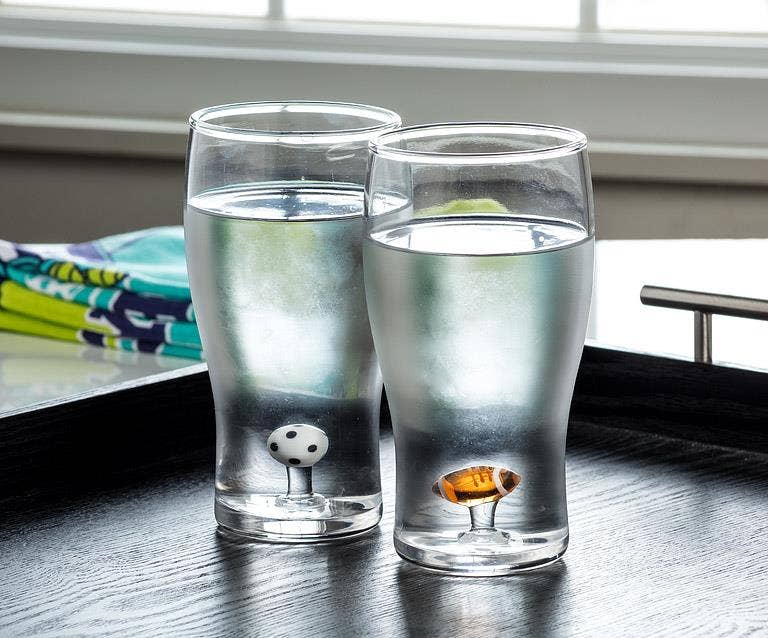 Football Icon Beer Glass-6"H(20oz)