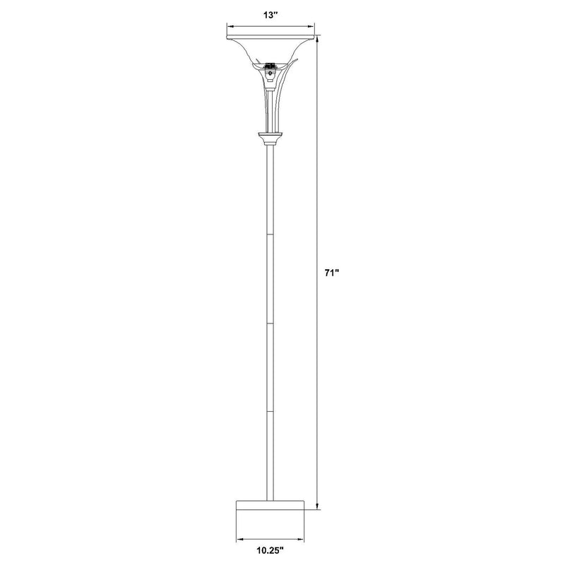 Jessa - Torchiere Floor Lamp With Soft Glass Shade - Silver