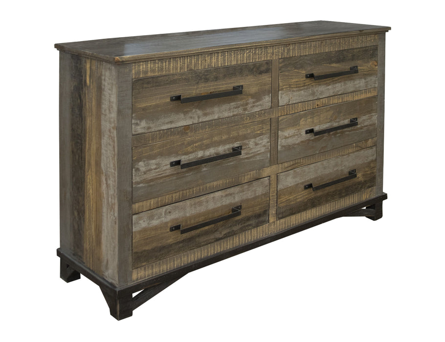 Loft Brown - 6 Drawer Dresser - Two Tone Gray / Brown