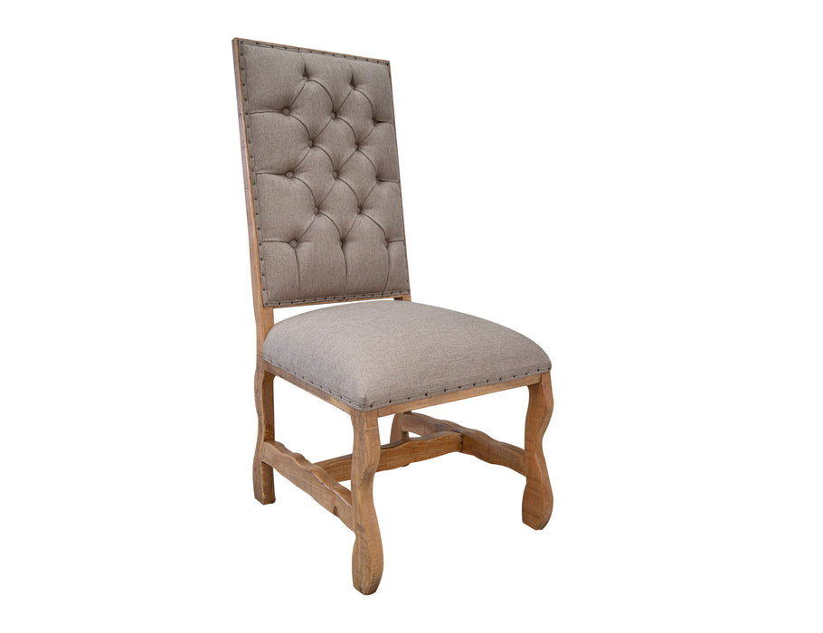 Marquez - Chair Tufted Backrest - Two Tone Light Brown