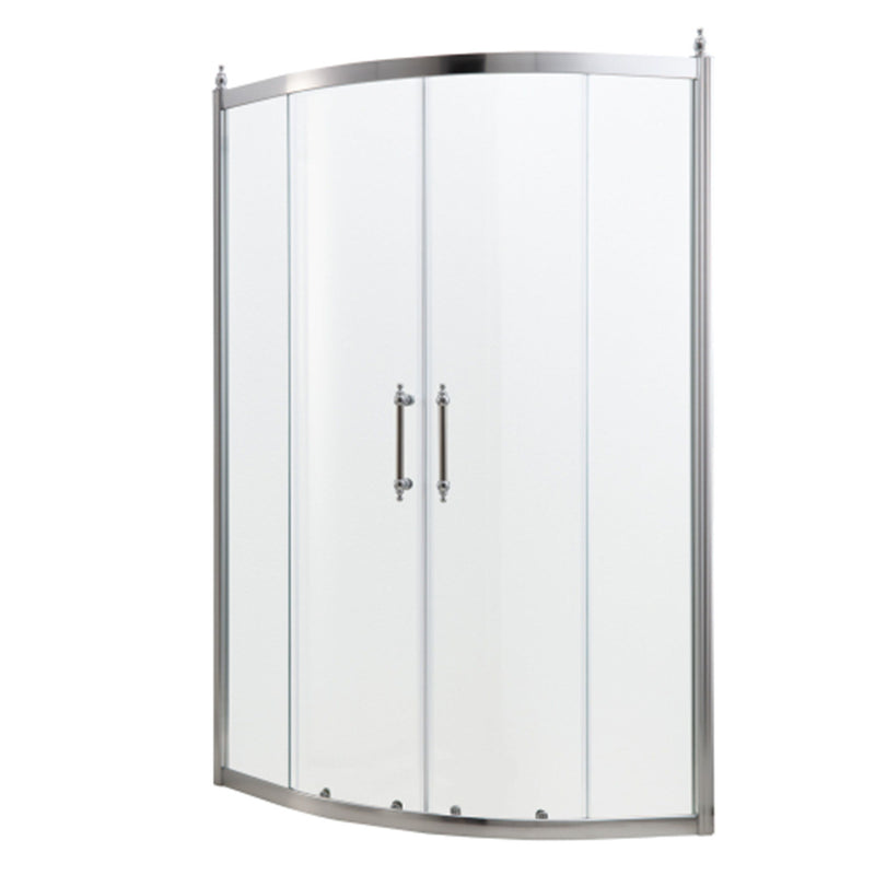 Framed Tub Shower Enclosure With Clear Tempered Glass