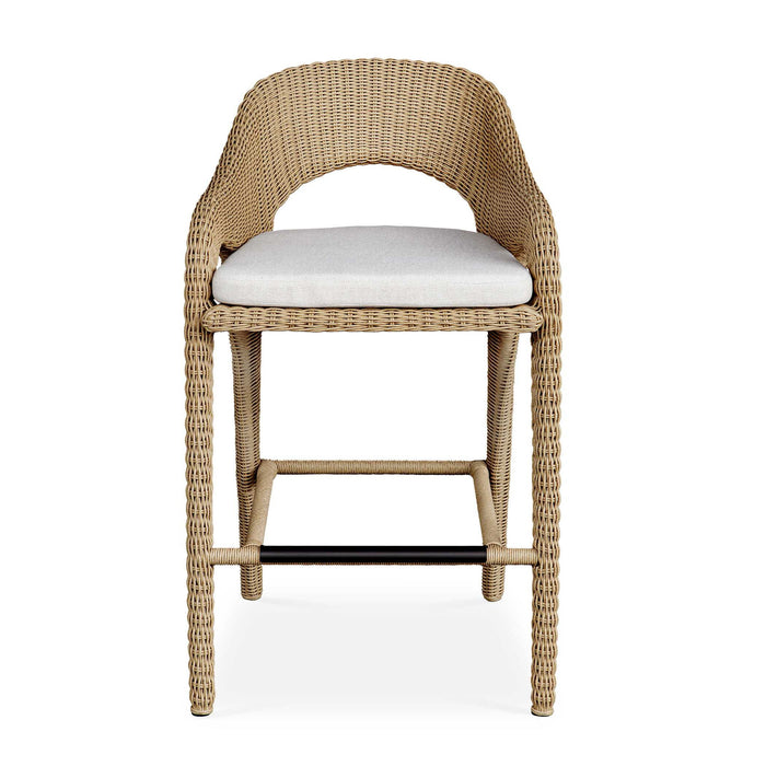 Kavali - Outdoor Wicker Barstool - Woodtone