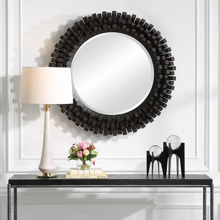 Circle Of Piers - Round Mirror - Black