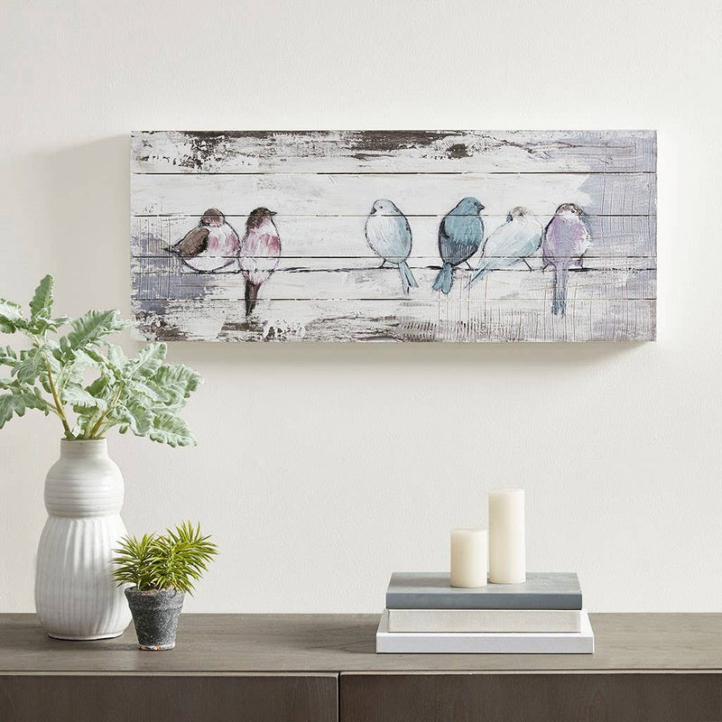 Perched Bird Rustic Wooden Wall Décor