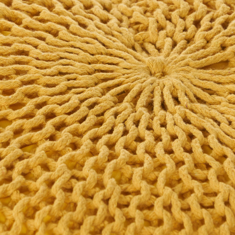 Bordeaux - Knitted Round Pouf, Versatile Ottoman And Floor Cushion