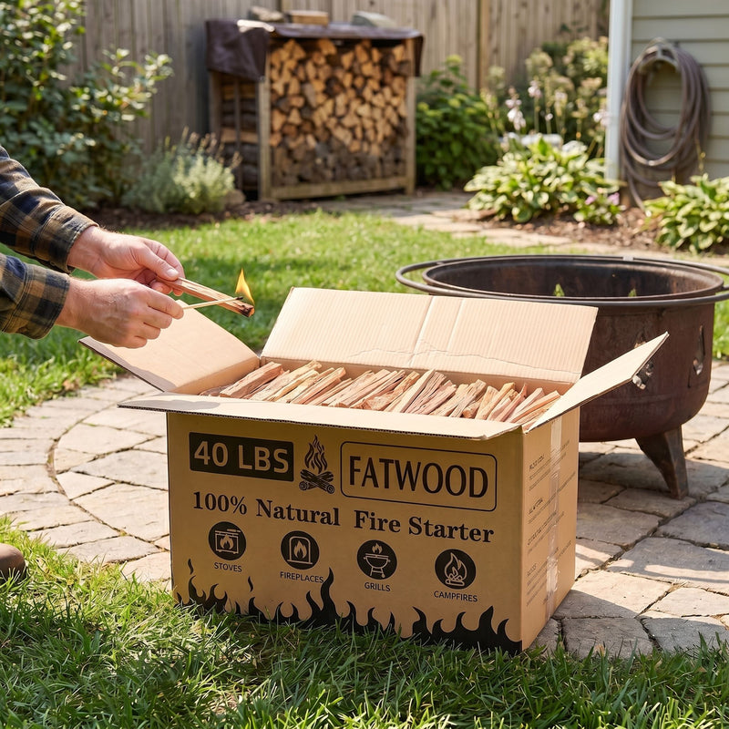 Fatwood Fire Starter Sticks, Oil Rich Kindling For Fireplace