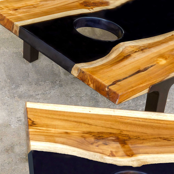 Clearwood Black - Cornhole Game (Set of 2) - Black / Woodtone