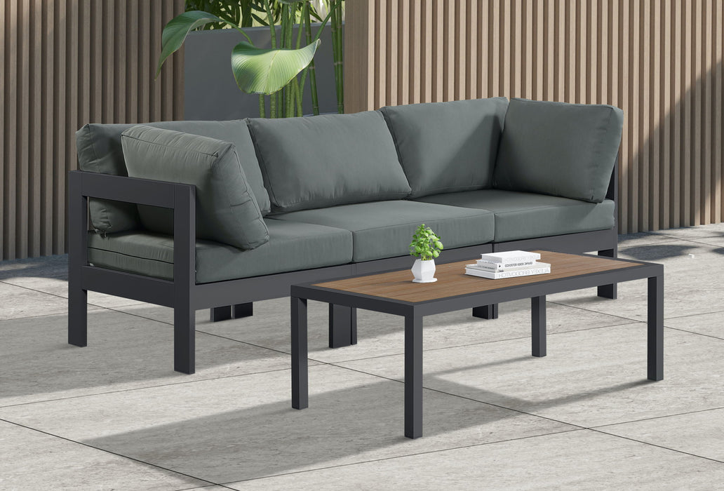 Nizuc - Outdoor Patio 3 Seat Modular Sofa With Gray Frame