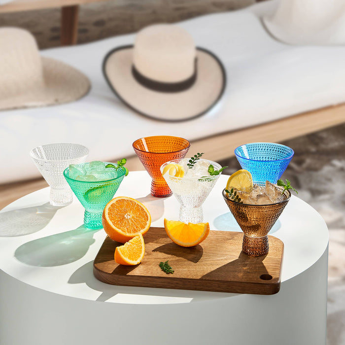 Acrylic Unbreakable Hobnail Martini Plastic Glass, 6 Set 9OZ