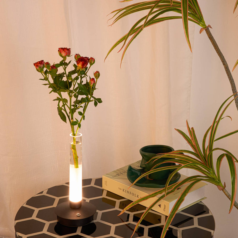 3 Color-Changing Rechargeable Floral Vase Table Lamp