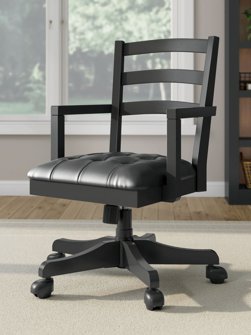 Wildenauer - Home Office Swivel Desk Chair - Brown / Black