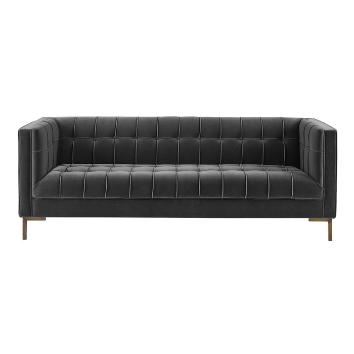 Isaac - Channel Stitch Velvet Sofa