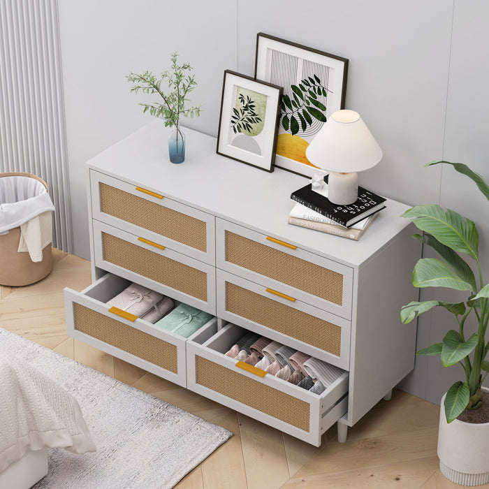 6 Drawer Storage Modern Cabinet For Bedroom