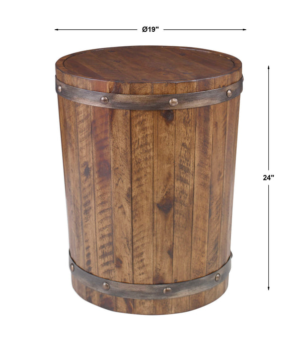 Ceylon - Wine Barrel Side Table - Dark Brown