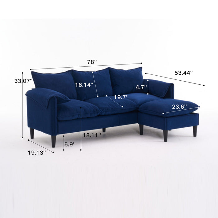 Convertible Combination Sofa With Footstools With Storage