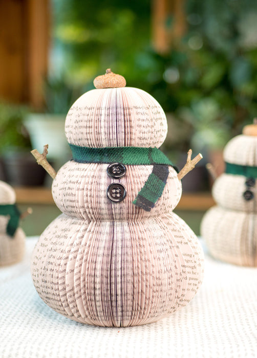 Book Page Snowman-Green-Medium