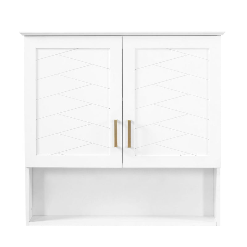 30" Bathroom Cabinet With Adjustable Shelf, Wall Mounted Medicine Cabinet - White