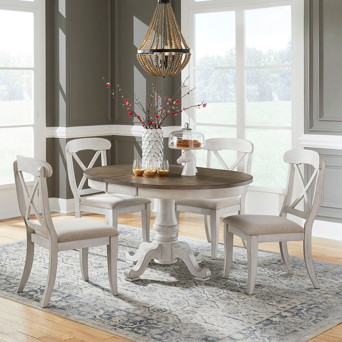 Ocean Isle - 5 Piece Pedestal Table Set - Antique White