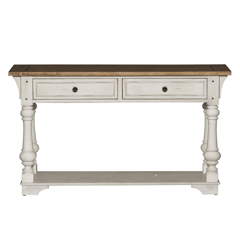 Morgan Creek - Sofa Table - Antique White / Wirebrushed Tobacco Accents