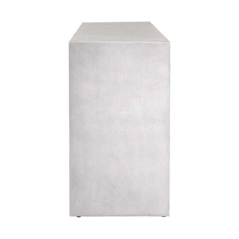 Brinson - Carved Wood 4 Door Cabinet - White / Woodtone