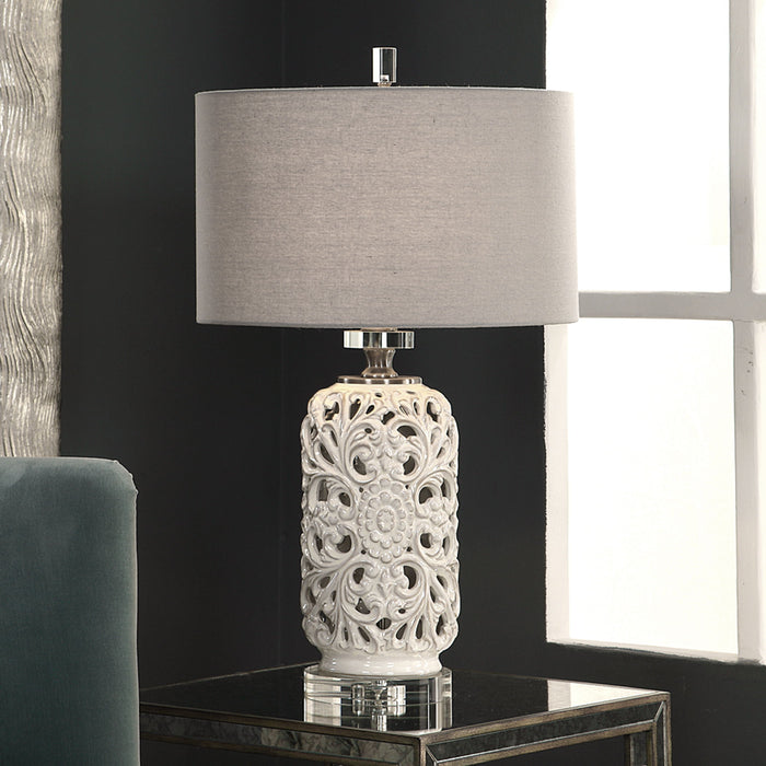 Dahlina - Ceramic Table Lamp - White