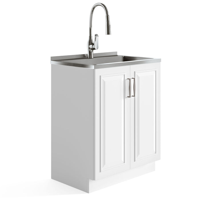 Darwin - Deluxe Laundry Cabinet With Pull-Out Faucet And Stainless Steel Sink
