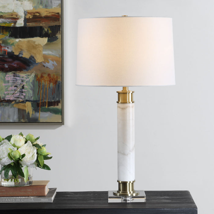 Plinth - White Marble Table Lamp