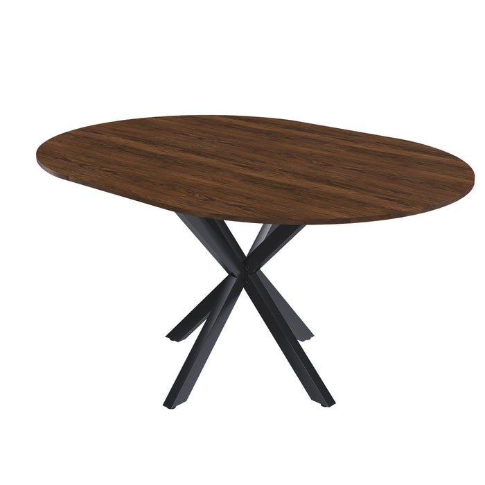 Round Dining Table With Extendable Blades, X Base