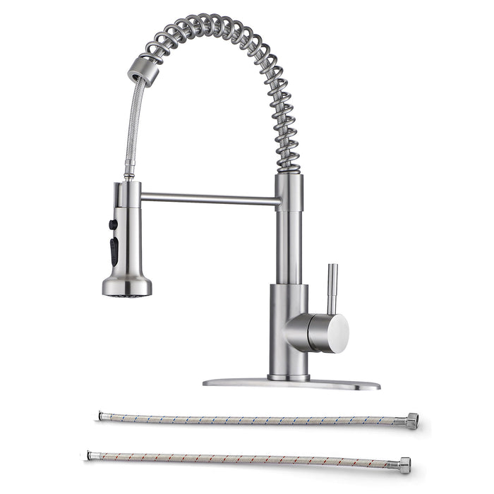 Kitchen Faucet With Pull Down Spray Head - Brushed Nickel