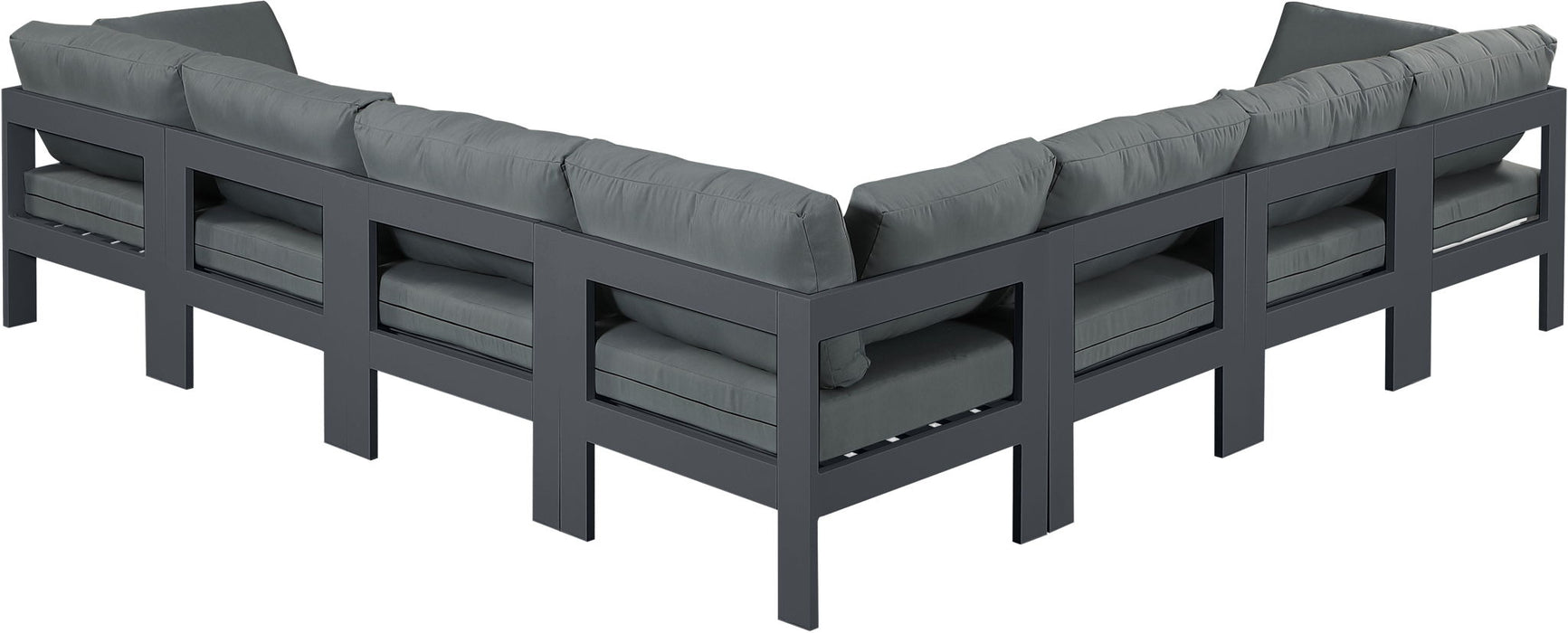 Nizuc - Outdoor Patio 7 Piece Modular Sectional With Gray Frame