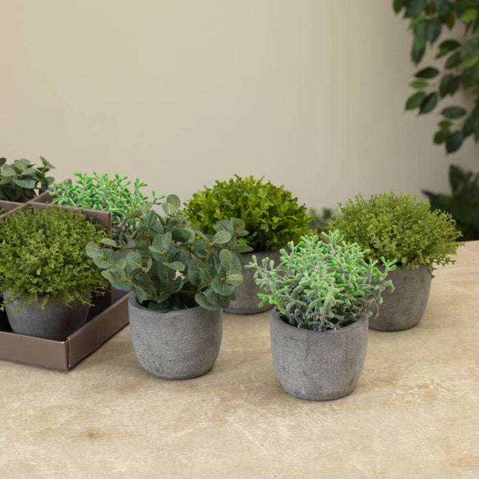 Potted Artificial Green Foliage | 6.25"