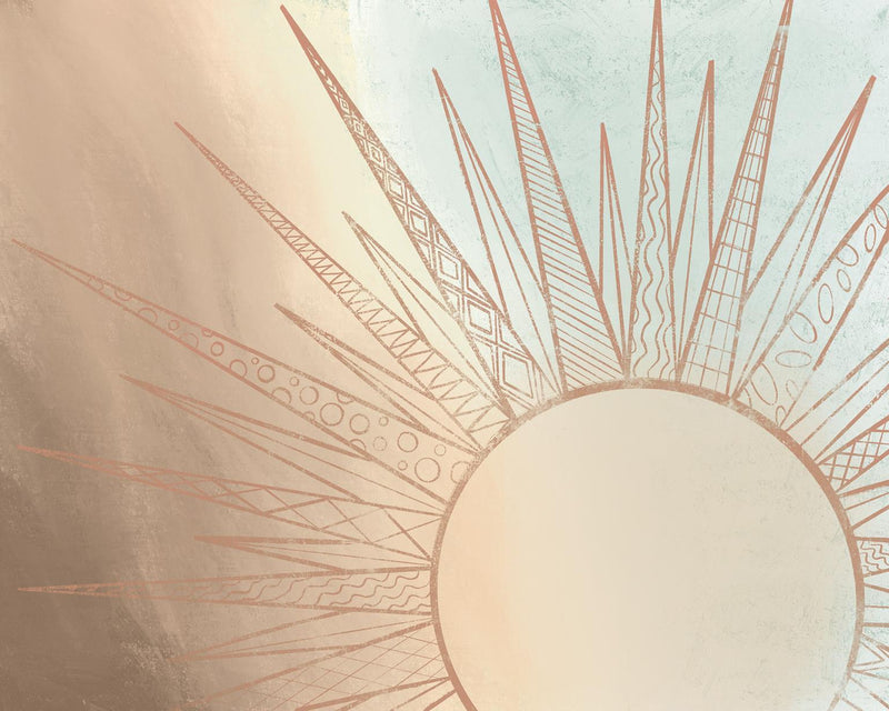 Celestial Sun Rising By Elizabeth Medley (Framed Small) - Light Brown